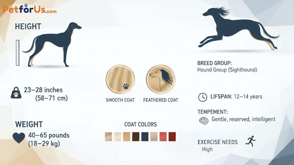 physical characteristics and traits of the Saluki breed