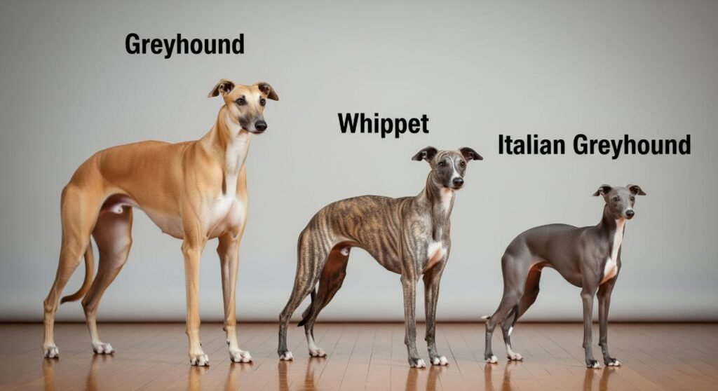 Greyhound vs. Whippet vs. Italian Greyhound